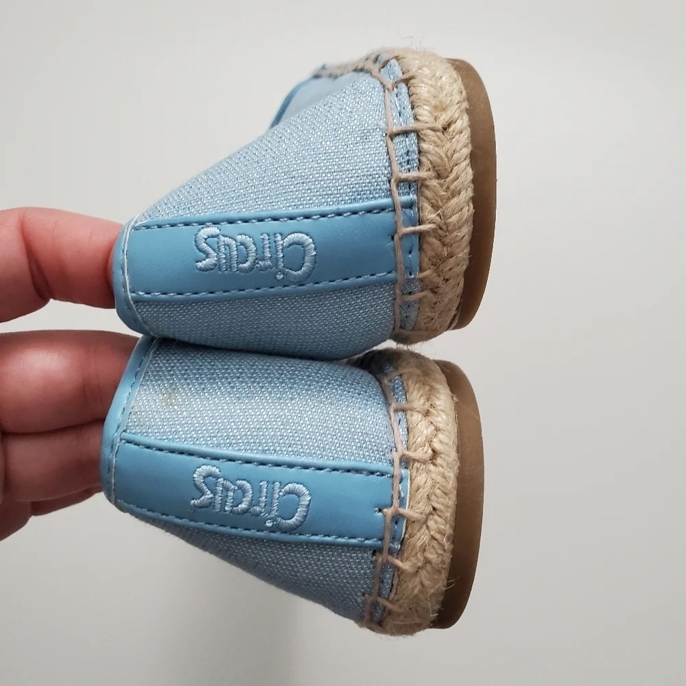 Sam Edelman Sparkly Blue Embroidered Queen Bee Canvas Slip-On Espadrilles